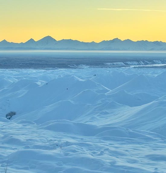 Wrangell-St. Elias Park in Winter, Alaska.