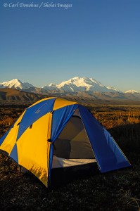 Camping on the tundra, Denali National Park and Preserve, Alaska.