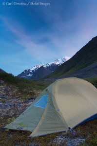 Sunset over Hanagita Peak, Wrangell-St. Elias National Park and Preserve, Alaska.