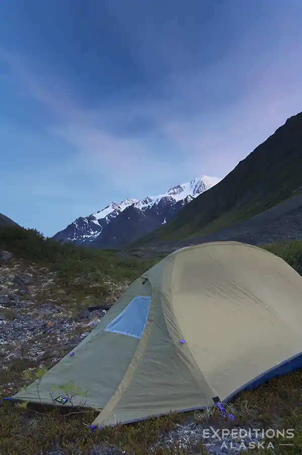 Sunset over Hanagita Peak, Wrangell-St. Elias National Park and Preserve, Alaska.