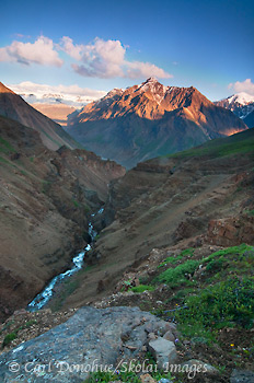 Sunset over the Chitistone Valley and the University Peaks, Wrangell-St. Elias National Park and Preserve, Alaska.