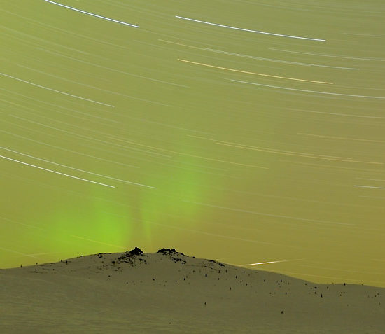 Northern lights over White Mountains, Alaska.