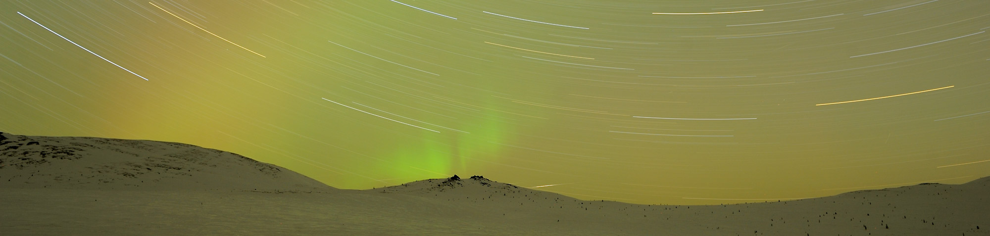 Northern lights over White Mountains, Alaska.