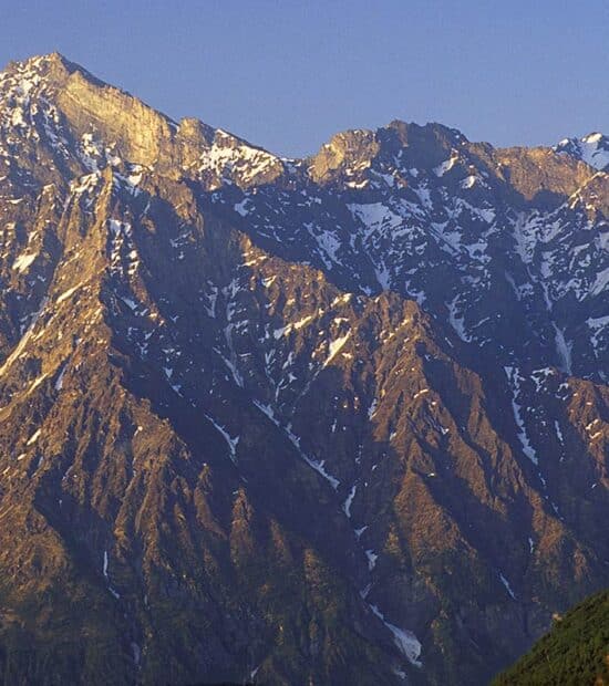 The Chugach Mountains in evening light, Alaska.
