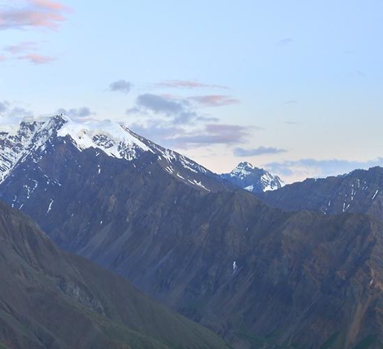 View of University Range from Wolverine, and St. Elias mountains Wrangell-St. Elias National Park Alaska.