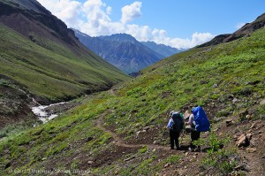 Backpacking in Chitistone Canyon, Wrangell-St. Elias National Park and Preserve, Alaska.