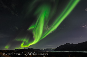 Northern lights over Matanuska Glacier, Alaska.