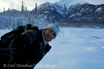 Photographing in winter, Alaska.