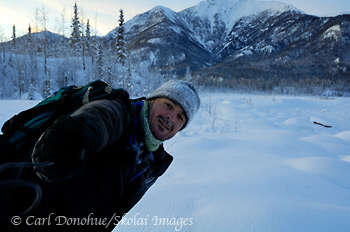 Photographing in winter, Alaska. Photographing in winter, Alaska.