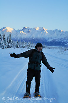 Snowshoeing, McCarthy, Alaska.