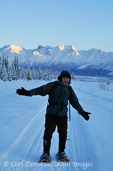 Snowshoeing, McCarthy, Alaska. Snowshoeing, McCarthy, Alaska.