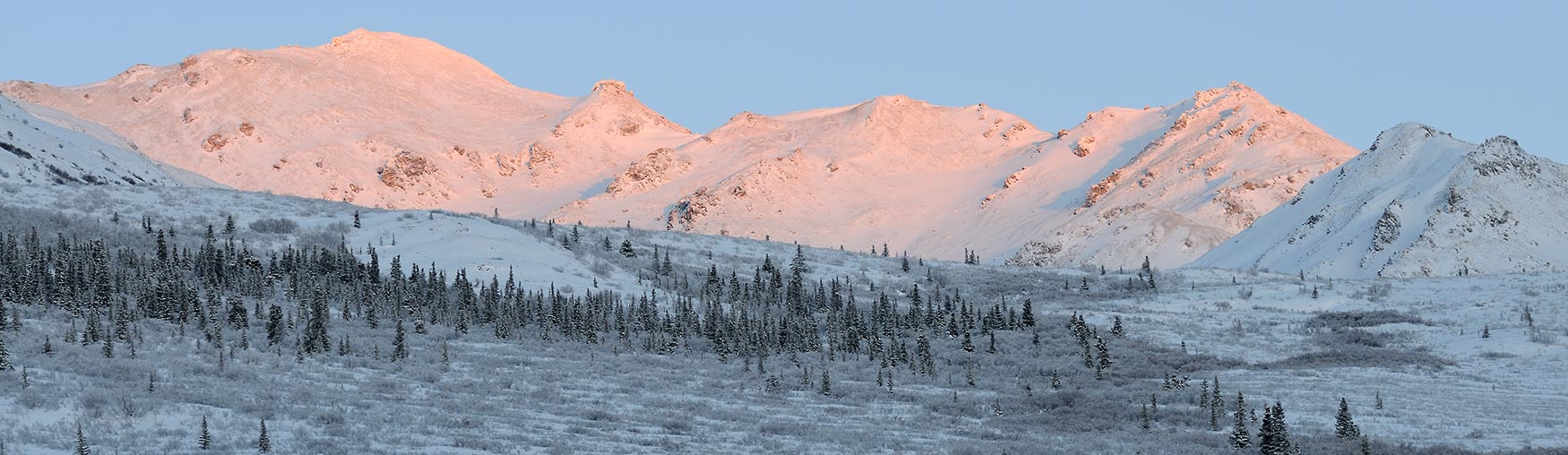 Alaska Range Denali National Park in winter, Alaska.