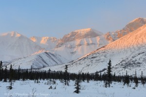 The Wrangell Mountains at dawn, Wrangell-St. Elias National Park, Alaska. The Wrangell Mountains dawn, Wrangell-St. Elias National Park, Alaska.