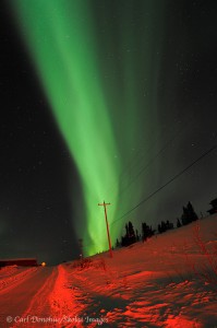Alaska northern lights photo, or aurora borealis. 