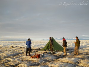 Camping on the Malaspina Glacier