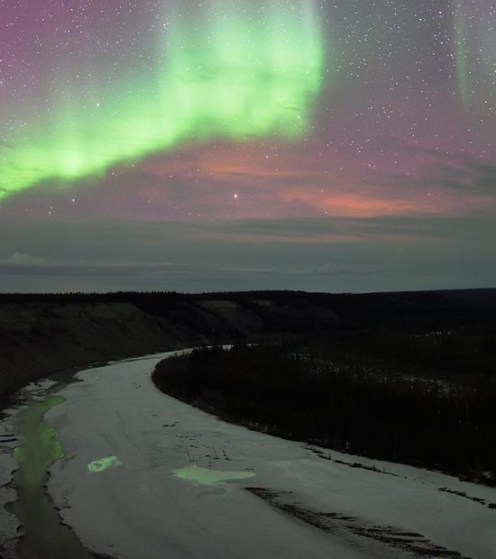 Aurora borealis corona image, Wrangell-St. Elias National Park, Alaska.