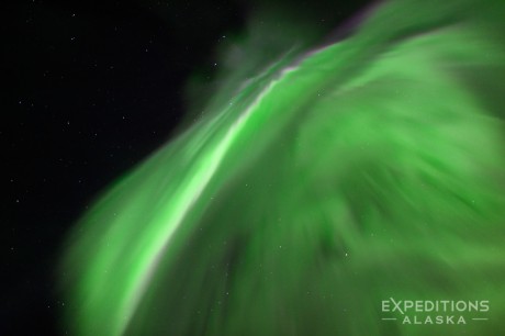 The aurora borealis and corona, Wrangell-St. Elias National Park, Alaska.