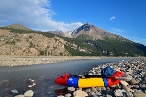 Packrafting Nizina River, Wrangell-St. Elias National Park and Preserve, Alaska.