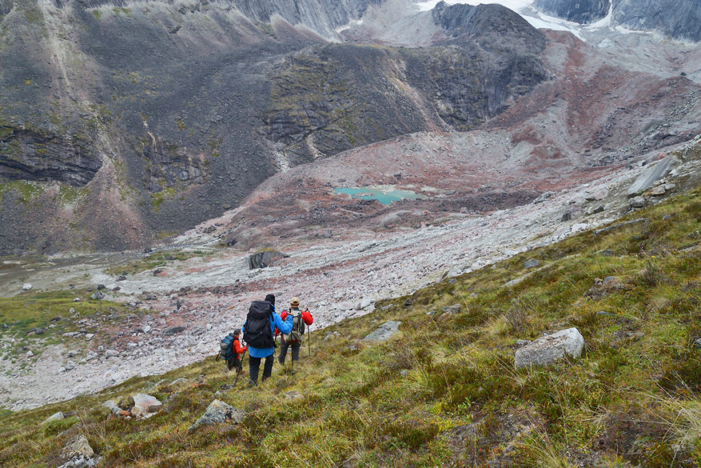 Arrigetch Peaks backpacking trip A steep descent of the Arrigetch Peaks, Gates of the Arctic National Park.