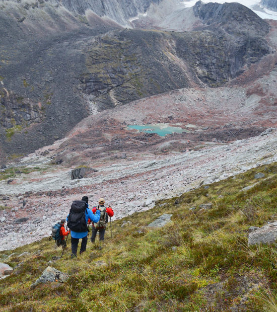 Arrigetch Peaks backpacking trip A steep descent of the Arrigetch Peaks, Gates of the Arctic National Park.