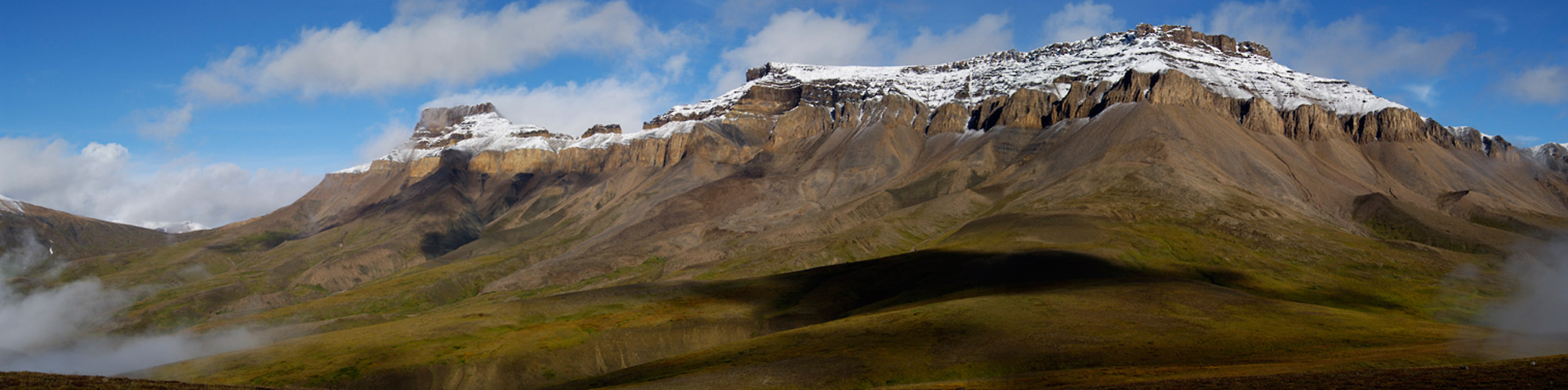 The ridge known as Wolverine, a butte, Wrangell-St. Elias National Park, Alaska.