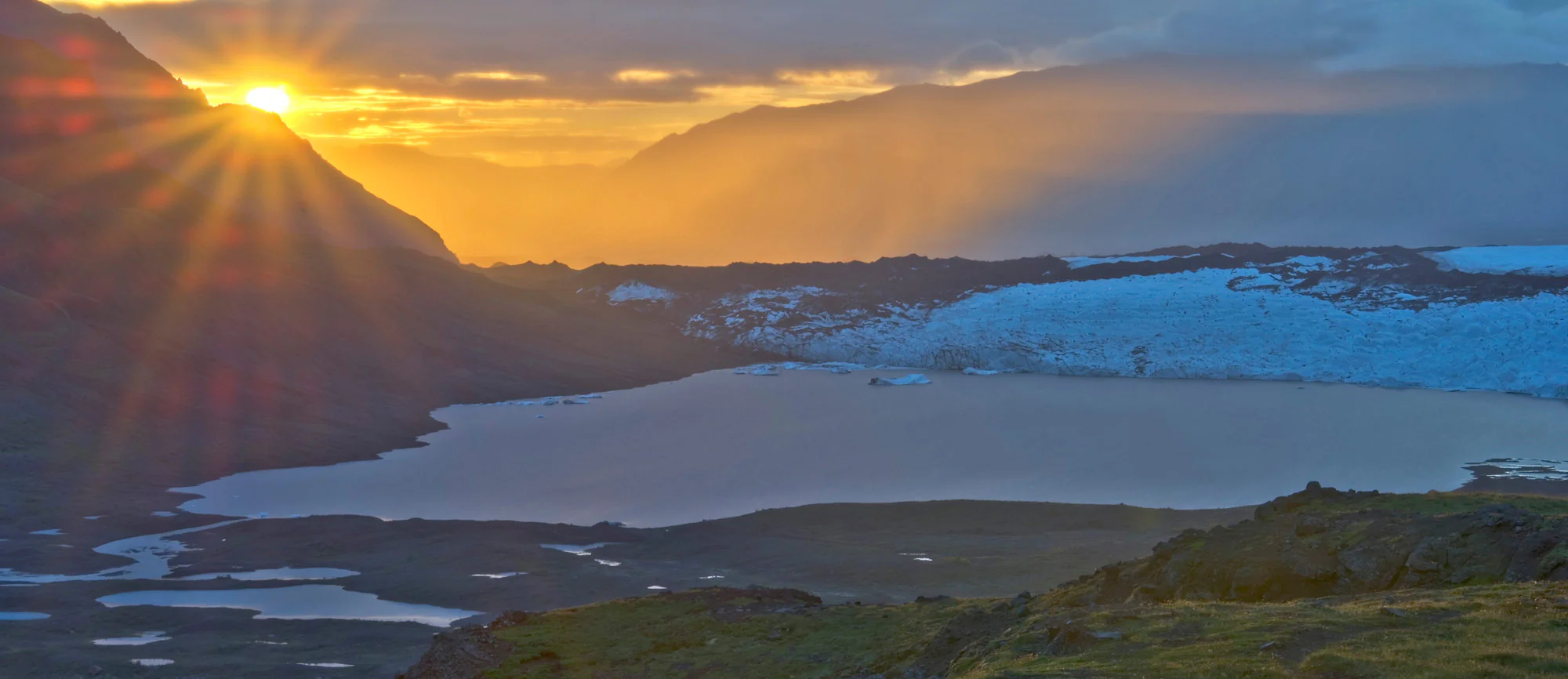 Sunrise over Russell Glacier, Chitistone Pass, Wrangell-St. Elias National Park, Alaska.