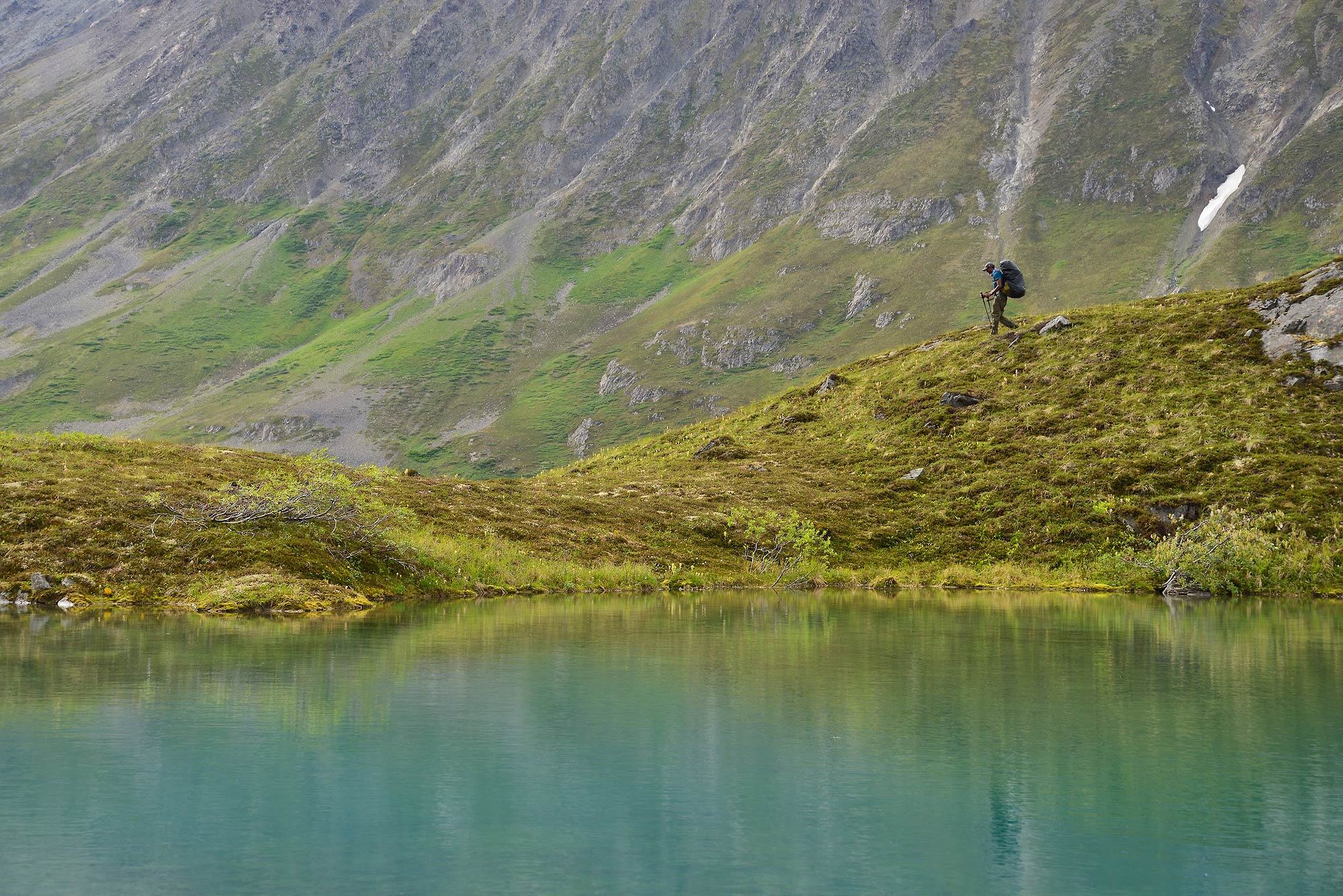 Backpacking Klu Valley, Southern Traverse, Wrangell-St. Elias National Park, Alaska.