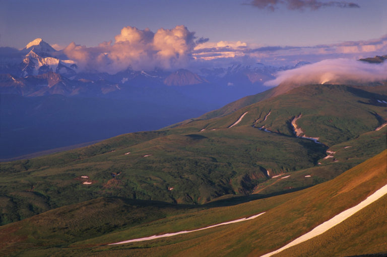 Hiking trip on MacColl Ridge Wrangell-St. Elias National Park, Alaska.