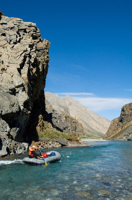 Rafting the canyon, Marsh Fork River, Canning River rafting trip, Arctic National Wildlife Refuge, ANWR, Alaska.