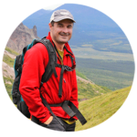 bald eagle photo tours guide Expeditions Alaska guide and owner Carl Donohue hiking near Nabesna.