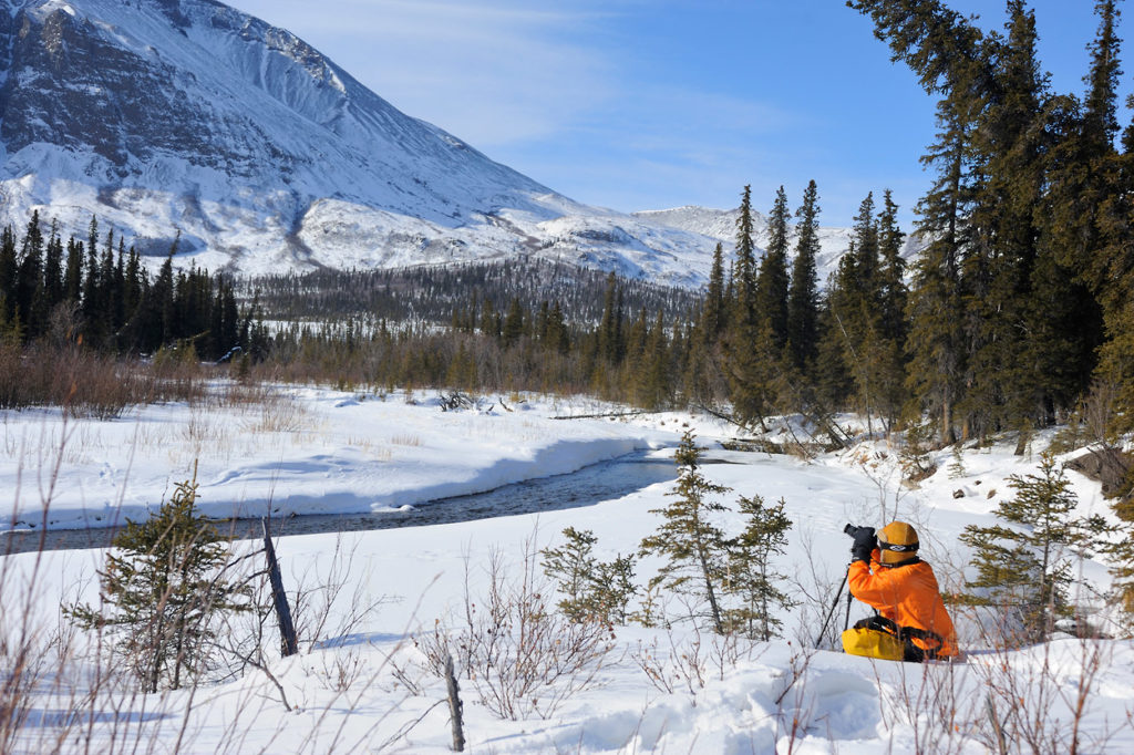 Alaska snowshoeing trip Photographer on snowshoeing trip to Wrangell-St. Elias National Park, Alaska.