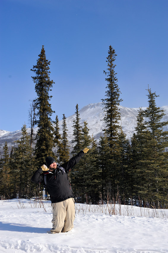 Snowshoeing trip in Wrangell-St. Elias National Park, Alaska.