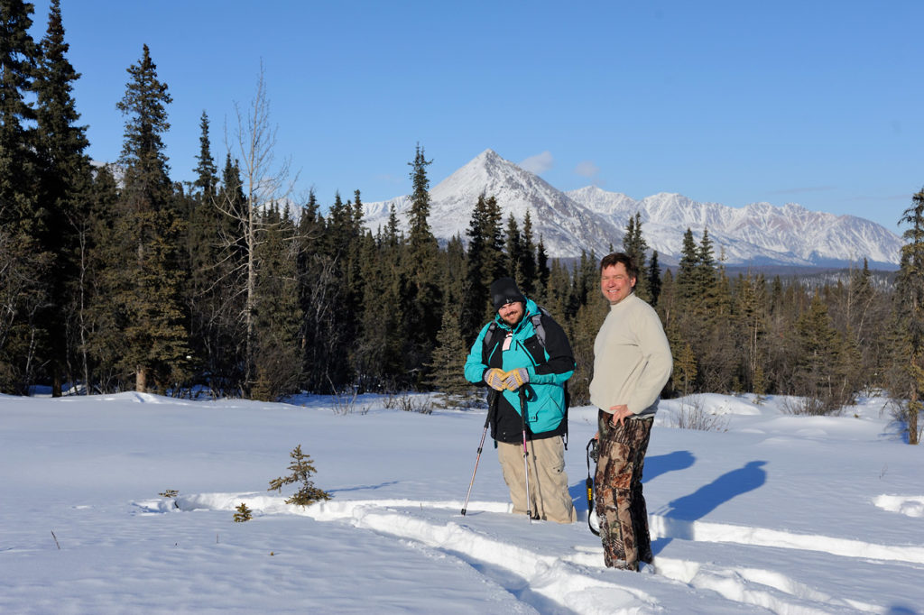 Snowshoeing trip in Wrangell-St. Elias national Park, Alaska.