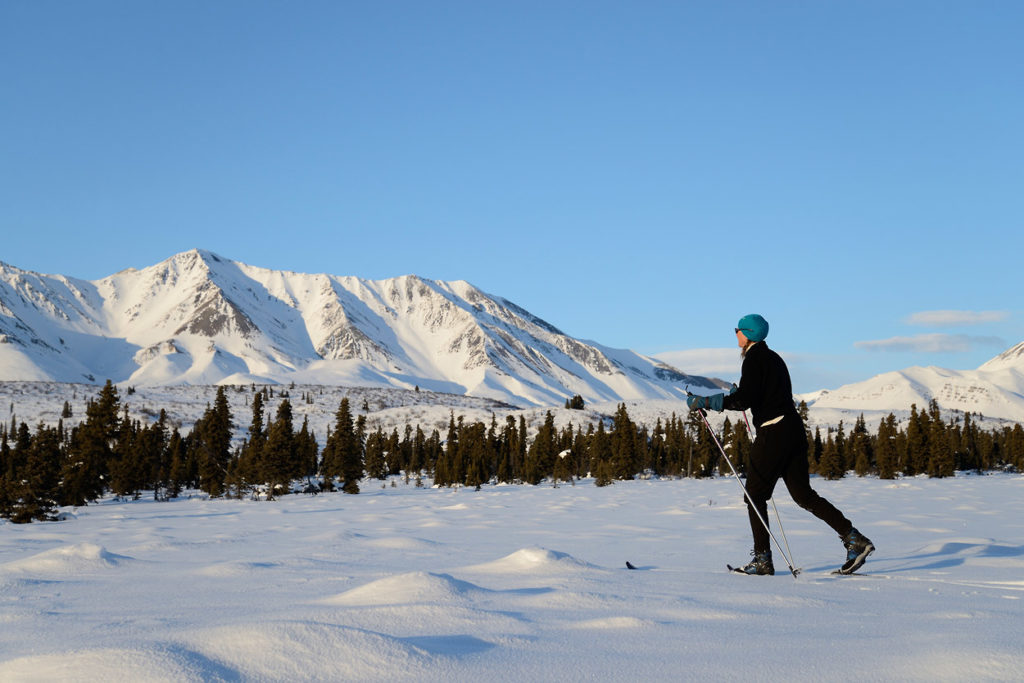 Alaska cross-country skiing trip in Wrangell-St. Elias National Park, Alaska.