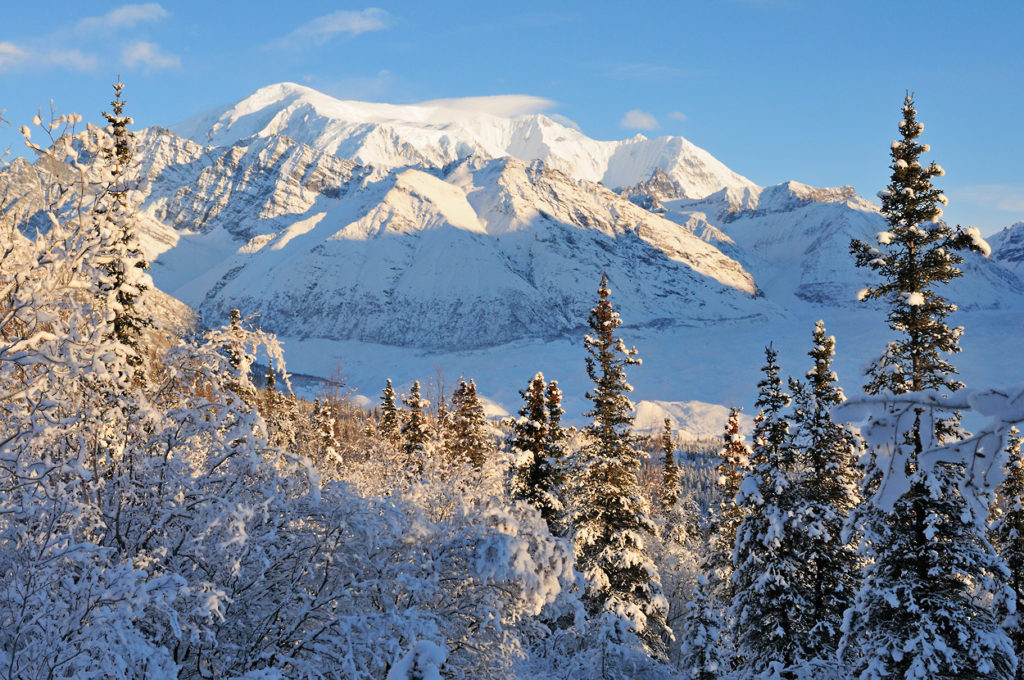 Wrangell-St. Elias National Park photo Mt. Blackburn in winter.