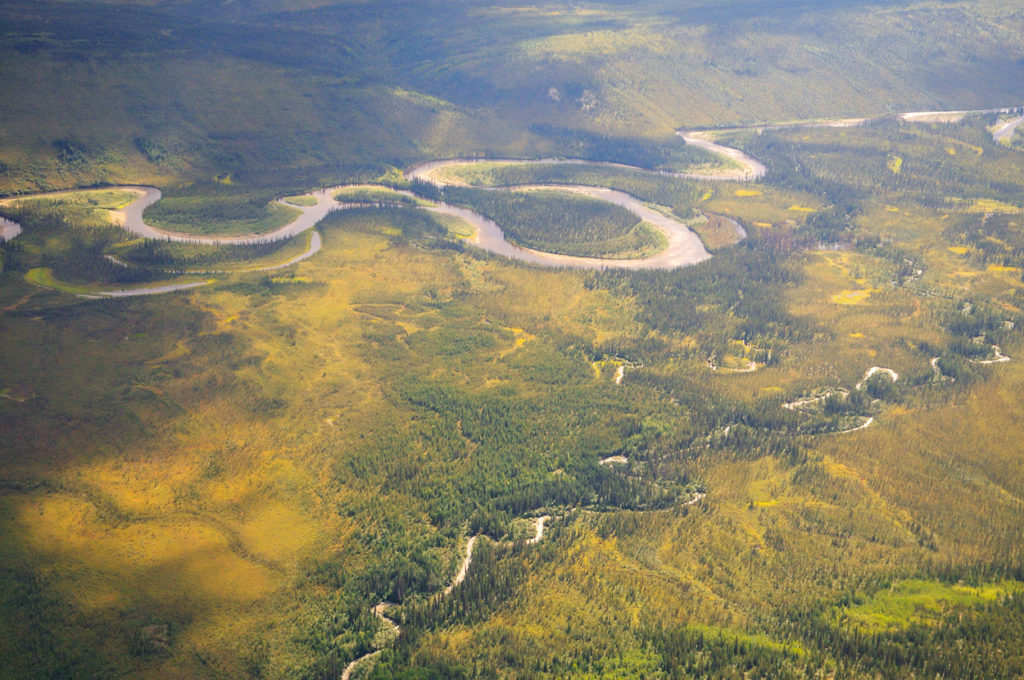 Gates of the Arctic National Park backpacking trips Aerial photo of Alatna River, Gates of the Arctic National Park, Alaska.