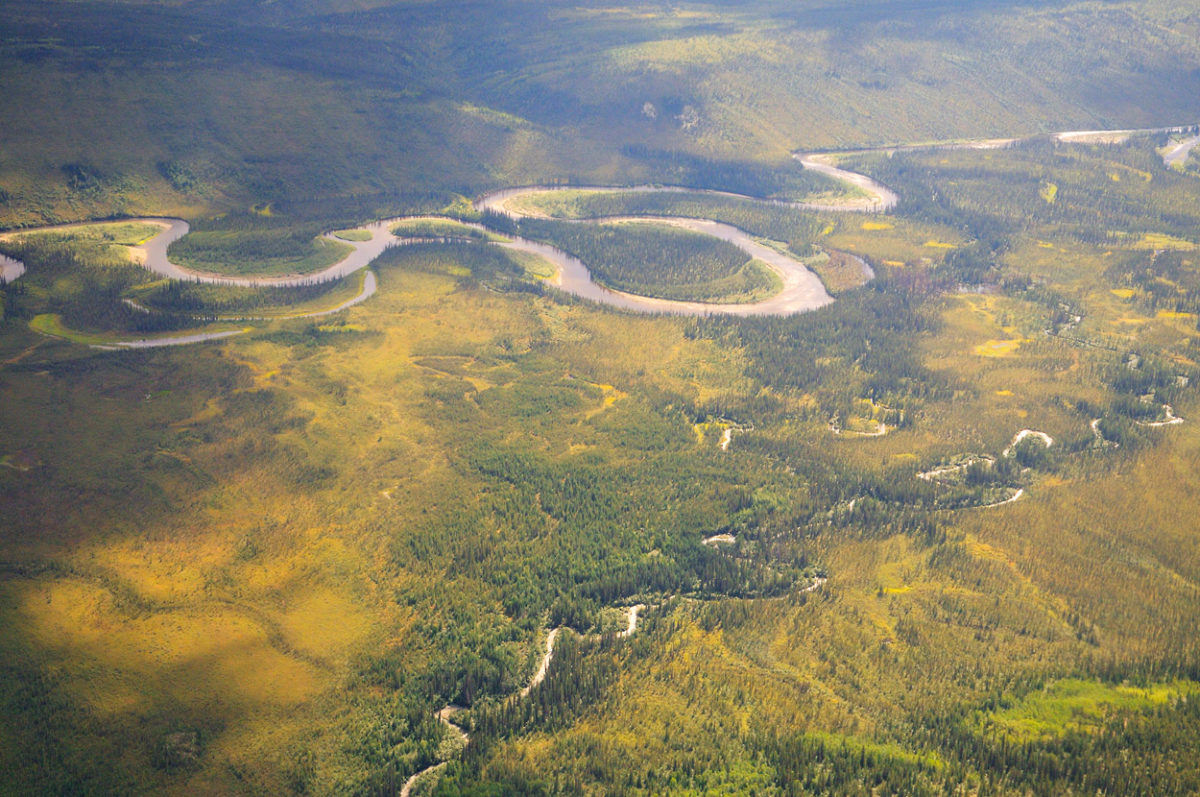 Aerial photo of Alatna River, Gates of the Arctic National Park, Alaska