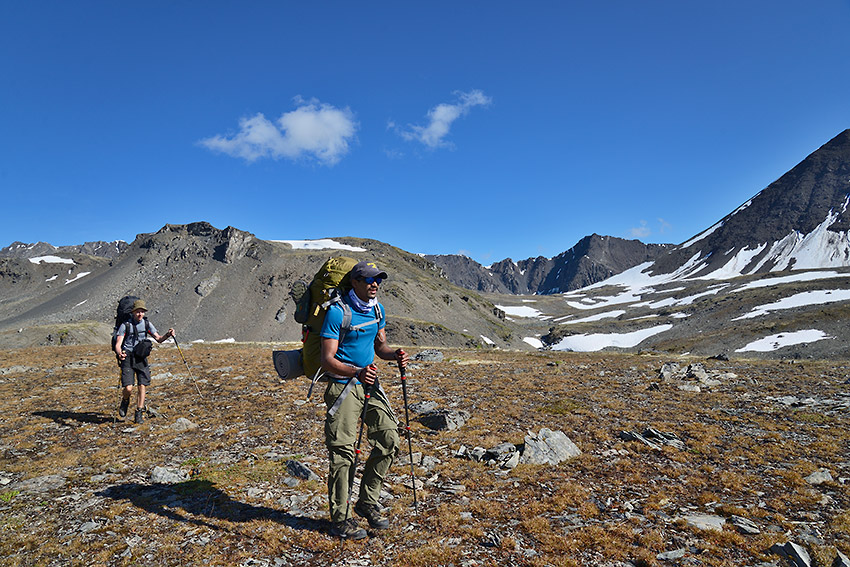 Backpacking Southern traverse, Wrangell-St. Elias National Park, Alaska.