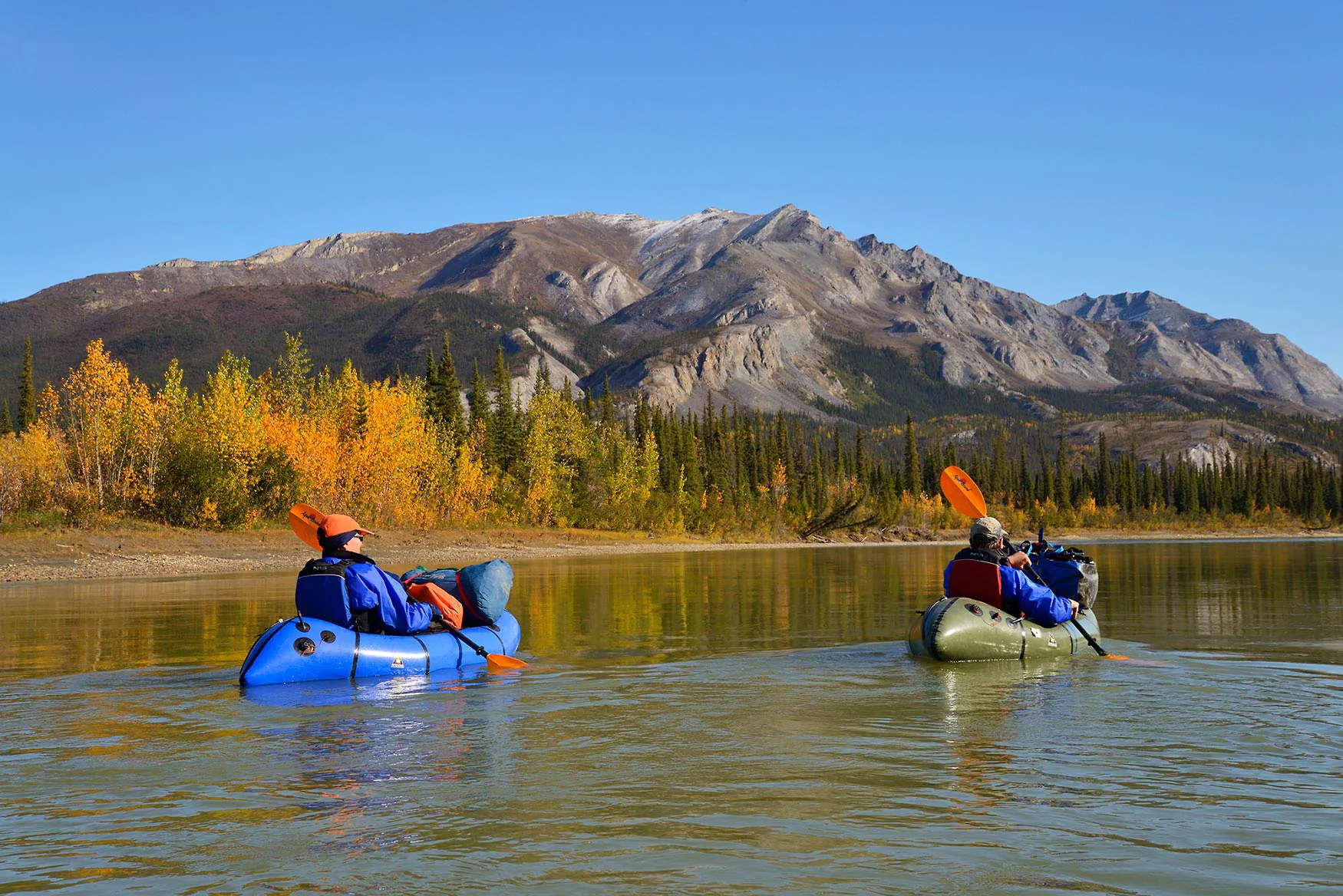 Packrafting Alatna River, Gates of the Arctic National Park, Alaska.
