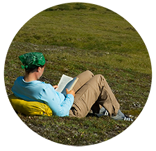 Alaska Backpacker reading