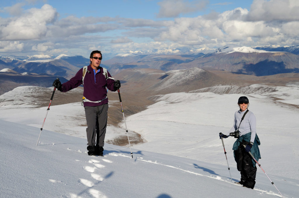 Hiking trip on Jarvis Plateau in Wrangell-St. Elias National Park, Alaska.