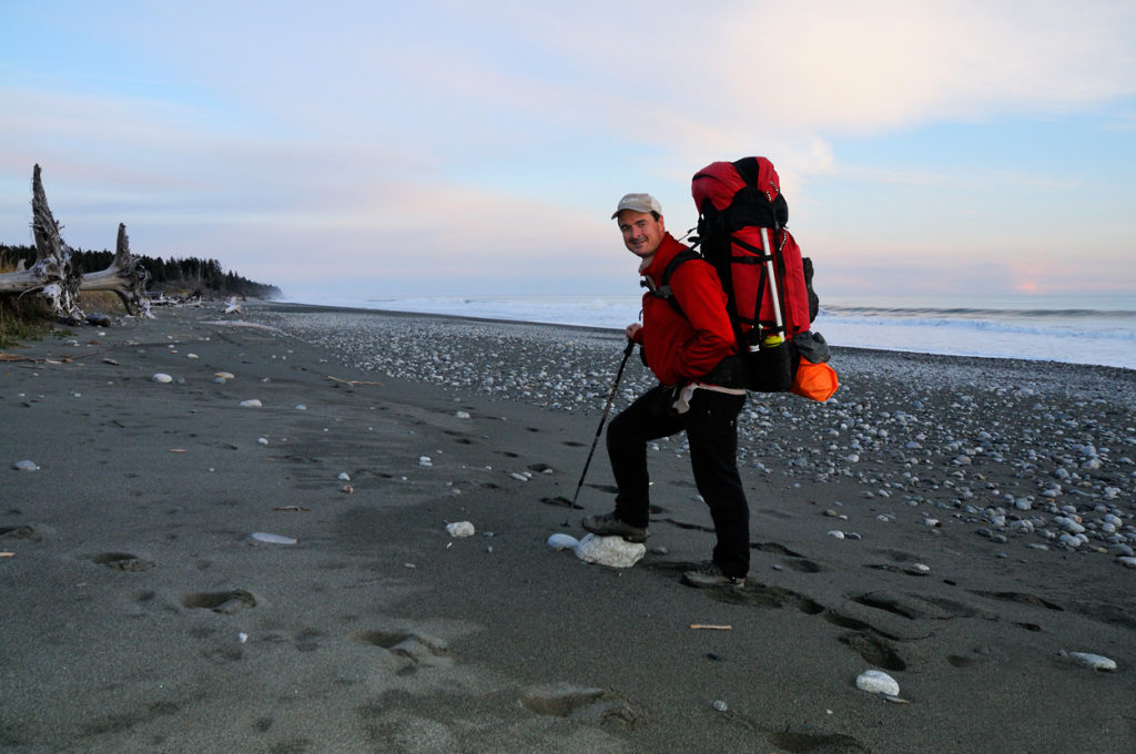 Backpacking Lost Coast hiking trip, Wrangell-St. Elias National Park, Alaska.