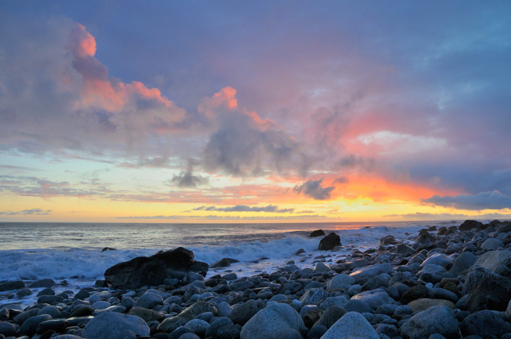 Sunset on Lost coast backpacking trip, Wrangell - St Elias National Park Alaska.