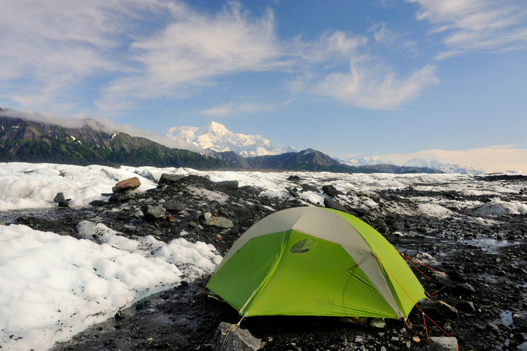 Alaska backpacking trips Malaspina Glacier backpacking trips with Mt. St. Elias in background, Wrangell-St. Elias National Park Alaska.