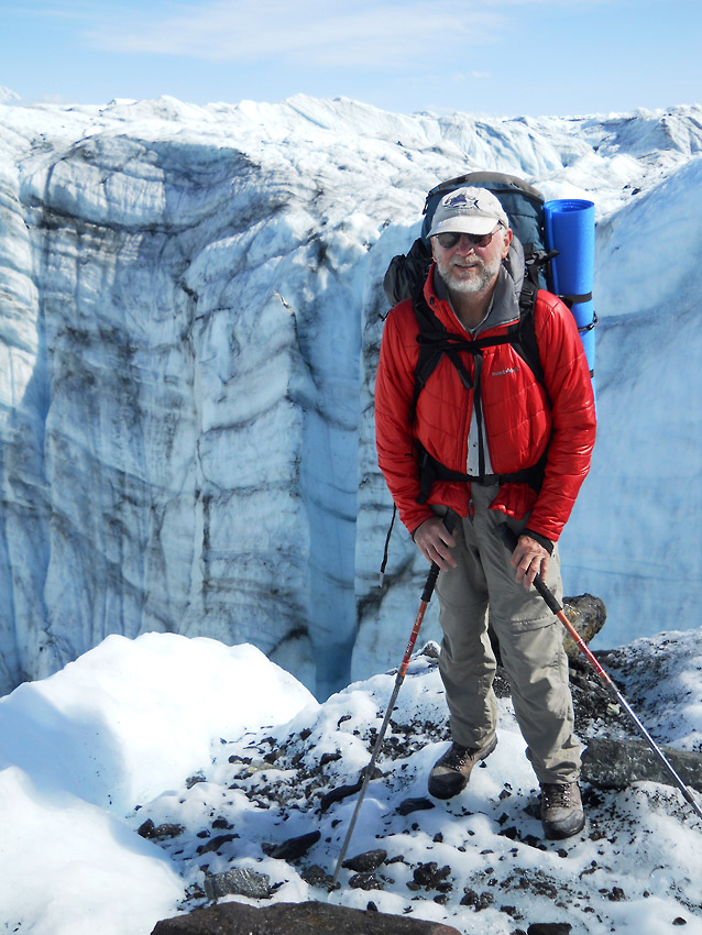 Malaspina Glacier backpacking trip A giant moulin on Malaspina Glacier backpacking trip, Wrangell-St. Elias National Park, Alaska.