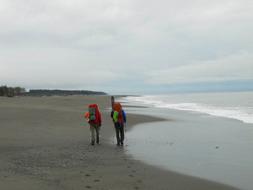 The Lost Coast hiking trip the beach Wrangell-St. Elias National Park, Alaska.