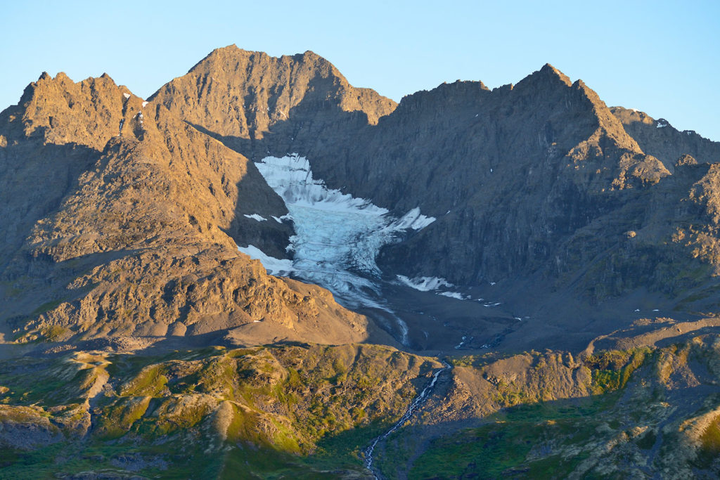 Chugach mountains on Southern traverse backpacking trip Wrangell-St. Elias National Park, Alaska.