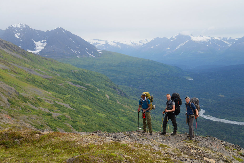 Bremner To Tebay lakes trekking trip Little Bremner River, Wrangell-St. Elias National Park Alaska.