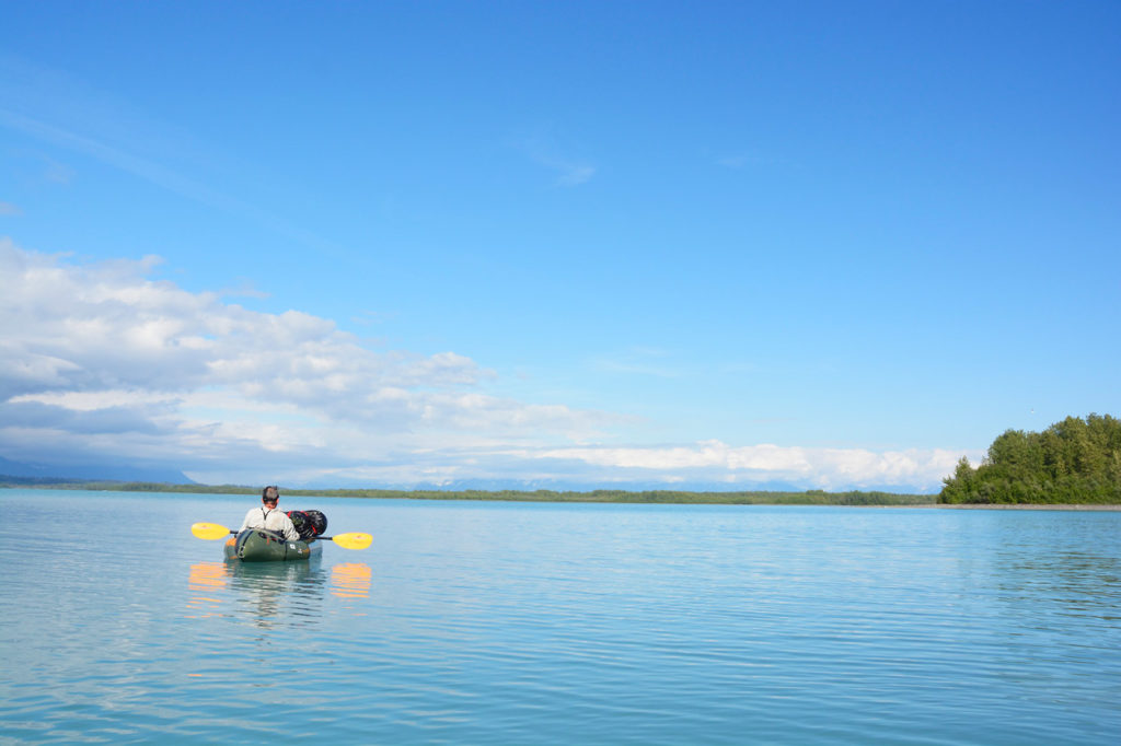 Packrafting Malaspina Lagoon on the Lost coast hiking and packrafting trip Alaska.