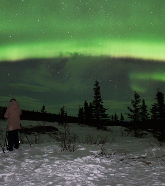 Guided Northern lights photography tour, Alaska.